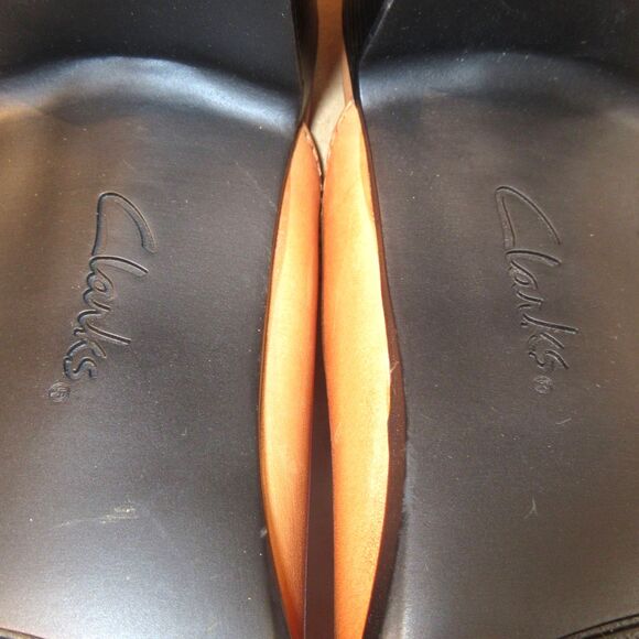 Women’s Clark Slip-On Heeled Leather Shoes US Size 10 - Picture 9 of 10